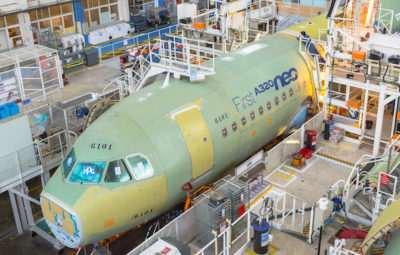 Station 41 de la chaine d'assemblage final de l'A320neo