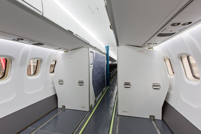 La capacité de fret de l'ATR 72-600 peut aller jusqu’à 19 m3 et près de 3.000 kg, pour 44 sièges.