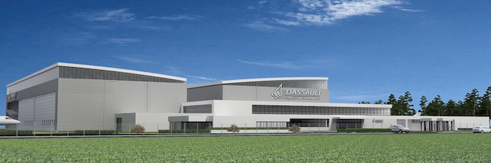 Vue d'ensemble des futures installations de Dassault Falcon Service à Bordeaux-Merignac