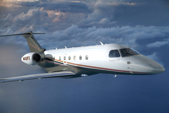 Le premier Legacy 500 d'Embarer aux couleurs de Flexjet