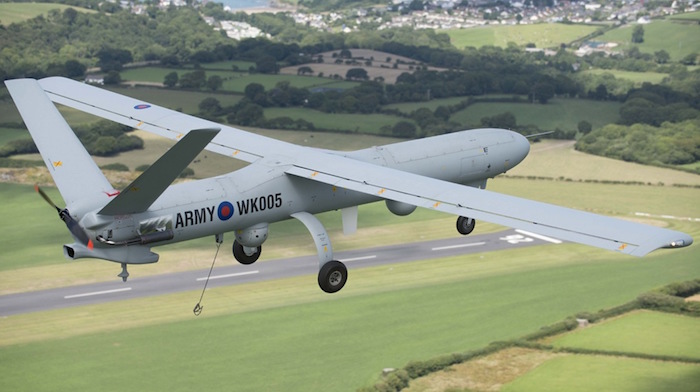 Le Watchkeeper est développé par l’israélien Elbit et le français Thales sur une base de drone Hermes 450 d’Elbit.