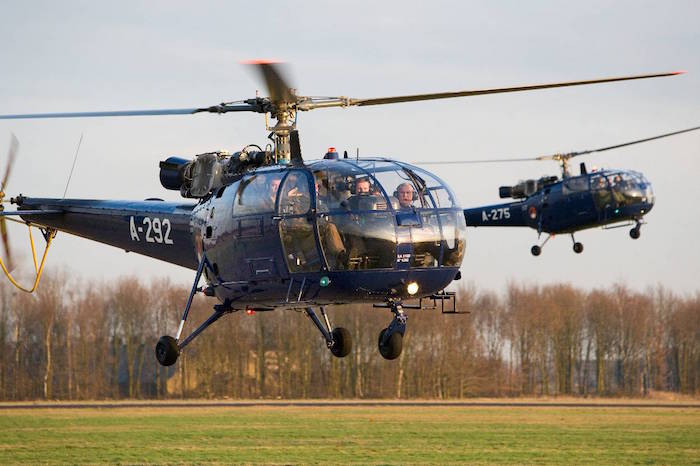 Les quatre dernières Alouette III des forces aériennes hollandaises étaient affectées à la famille royale