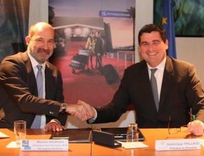 Maurice Georges à gauche, Directeur des services de la Navigation Aérienne et Dominique Thillaud à droite, Président du Directoire des Aéroports de la Côte d’Azur 