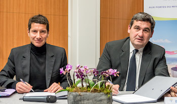 David Lisnard, Président du CRT Côte d’Azur, et Dominique Thillaud, Président du Directoire du Groupe Aéroports de la Côte d’Azur