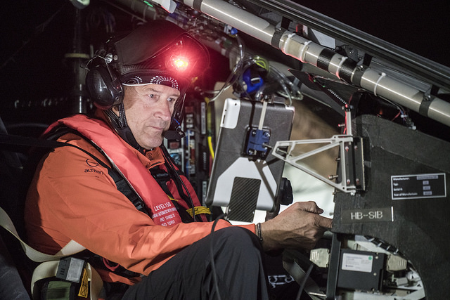 André Borschberg à bord de Solar Impulse 2