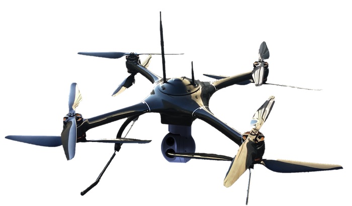 Le drone ASV30 octorotors d'Aero Surveillance et sa nouvelle tourelle gyrostabilisée numérique