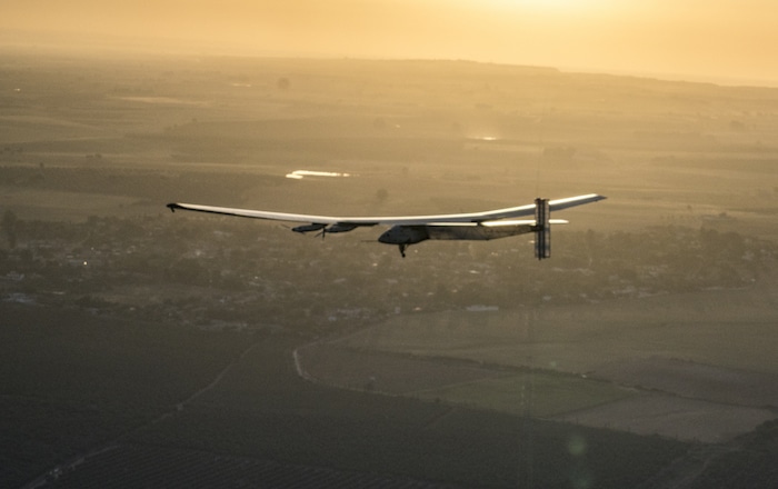 Solar Impulse 2 en approche de Séville