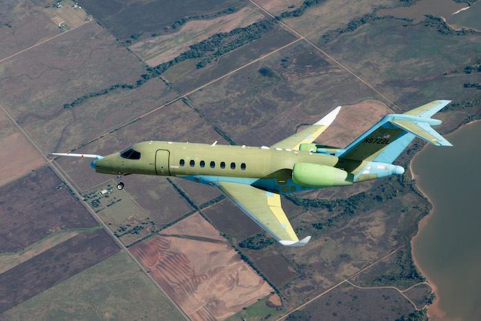 Lancé initialement avec le moteur Silvercrest de Safran, le Citation Longitude est en définitive équipé de deux moteurs Honeywell HTF7700L. © Textron Aviation