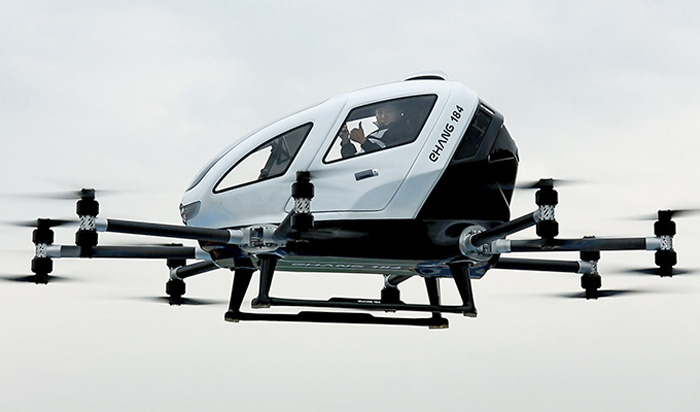 eVTOL, le taxi volant autonome Ehang184-vtol