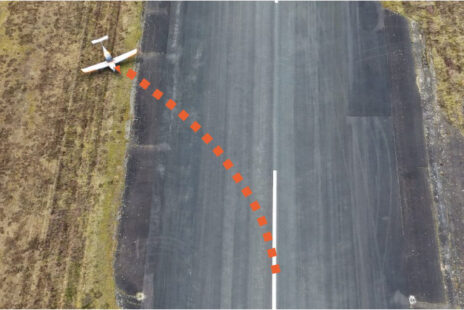 Trajectoire de l'Elixir F-HLOT lors de la perte de contrôle à l'atterrissage